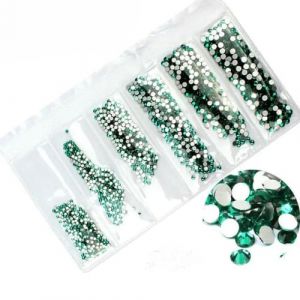 YTYHFEM 31 Couleurs SS3-SS10 Tailles mélangées Cristal Verre Ongles Strass pour Nail Art Strass décoration-Zircon Vert (qichunxianshuaideyongshangmaoxinggerenduzioz, neuf)