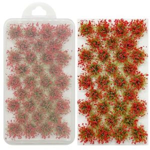 Woohome Modèle Arbres Gazon Lichen pour Feuillage, 32 PCS Rouge Touffe d'herbe Statique Herbe Artificielle Modèle pour Le Chemin de Fer de Paysage de Train (CXiong, neuf)