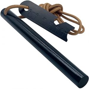 aufodara Pierre &agrave; Feu de Survie Big Size - 127x12,7 mm Allume feu Magnesium avec 1 m&egrave;tre Cordon en Cuir et Grattoir Multi-Outils (AUFODARA, neuf)