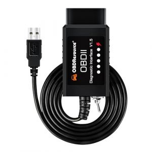 FORScan ELMconfig OBD2 Adaptateur USB Scanner ELM327 Outil de Diagnostic avec MS-CAN HS-CAN pour le Diagnostic de Voiture pour Ford Mazda Mercury (OBD6Pro, neuf)