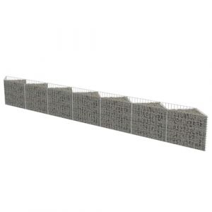 vidaXL Mur de Gabion Acier Galvanisé Clôture 450x30x50 cm Argenté Bordure (vidaXL FR, neuf)
