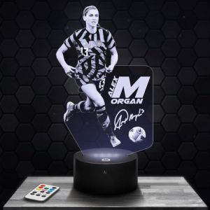 Lampe de chevet A. Morgan Football Feminin décoration Foot. Idée cadeau homme femme objet A. Morgan Football Feminin veilleuse adulte déco chambre. Idee cadeau noel homme femme original (Lampephoto-fr, neuf)