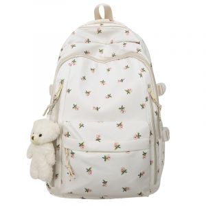 HiTotes Cartable pour filles esthétique, sac à dos d'école, joli cartable coquette, sac à dos floral pour adolescente, école secondaire, 01-Floral Rose, 16.93x11.81x7.09 inches (JixingMaoyi, neuf)
