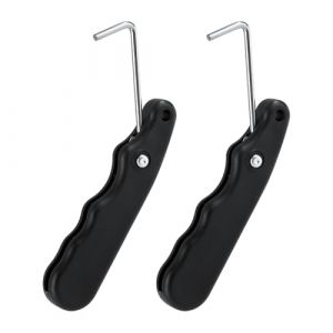 lasuroa 2pcs Tendeur de Lacet de Patins de Hockey, Extracteur de Lacets Patins a Glace Pliable en Acier Inoxydable Antid&eacute;rapant pour Lacer Les Bottes de Patins &agrave; Glace(Noir) (funysion, neuf)