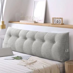 OHMG 160CM Coussin de Lecture Triangulaire Support Lombaire Gros Oreiller Cale Dos T&ecirc;te de lit Rembourr&eacute; Multifonctionnel pour Canap&eacute;, Coussin en Coin Uni, Coussins de Lecture, Dossier de Taille (jusiZL, neuf)