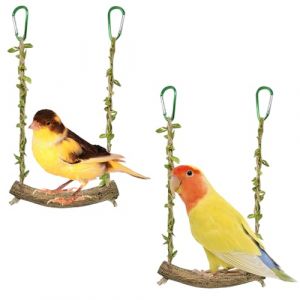 wlsvega 2 Pi&egrave;ces Perchoir Perroquet - Balan&ccedil;Oire pour Oiseaux - Jouet Perruche - Accessoires pour Cage &agrave; Oiseaux, Adapt&eacute;S &agrave; Tous LesOiseaux de Petite et Moyenne Taille (Axiangding, neuf)