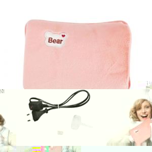 Bouillotte &Eacute;lectrique,Bouillotte Electrique,Bouteille Chauffante Thermique,Rechargeable,Douce Confortable,Chauffante,Rose (UPPCY, neuf)