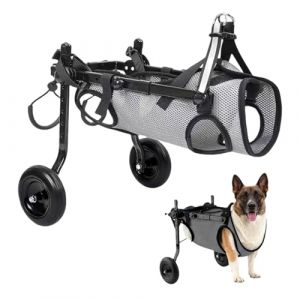 Petit fauteuil roulant pour chien, pattes arri&egrave;res, pour pattes arri&egrave;res, pour chien/chat/animal de compagnie, aide &agrave; la gu&eacute;rison, pour les bless&eacute;s et la faiblesse des pattes arri&egrave;res (taille S) (RUNMALL, neuf)