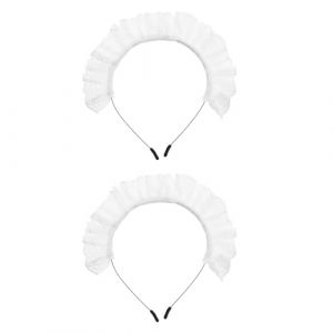 BESPORTBLE Lot de 2 serre-t&ecirc;tes Lolita blancs : accessoires pour cheveux de d&eacute;guisement de soubrette &ndash; coiffe en dentelle douce &ndash; serre-t&ecirc;te tendance pour femme, id&eacute;al pour un cosplay, un (Vinumar, neuf)