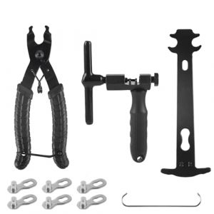 Kit d'outils de chaîne de vélo STK, Pince à chaîne, dérive-chaîne et jauge de chaîne, Ensemble d'outils de réparation de chaîne pour vélos à 6-11 Vitesses (JunYueMao, neuf)