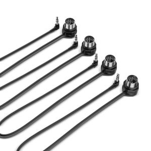 CME Lot de 4 câbles MIDI TRS type A (3,5 mm - 1/8") vers DIN 5 broches, 1FT / 30 cm, profil bas - Connecteurs ultra-minces à angle droit pour les espaces compacts - Idéal pour les synths et pédaliers (CME Pro, neuf)