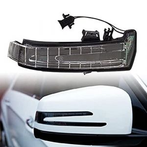 GSRECY Lampe de signalisation compatible avec Mercedes A B C CLA GLA GLK Class W204 W212 W221 W176 W246 X204 W218 LED R&eacute;troviseur lat&eacute;ral Lentille de feu de position jaune (C&ocirc;t&eacute; droit) (Ricoy, neuf)