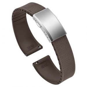 ULLCHRO FKM Bracelet Montre 20mm 22mm Bracelets de Montre FKM Caoutchouc fluor&eacute; &agrave; D&eacute;gagement Rapide Souples et Durables Bracelet de Remplacement pour Homme Femme (20mm, Marron) (Ullchro-EU, neuf)