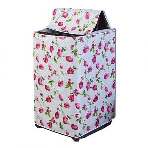 Odot Housse de Protection pour Machine à Laver Chargement par Le Haut, Couvre-Machine Protecteur Anti-Poussière Couverture pour Machine Lave-Linge et Sèche-Linge (Tulipe,Capacité L ~ 12KG) (Odot, neuf)