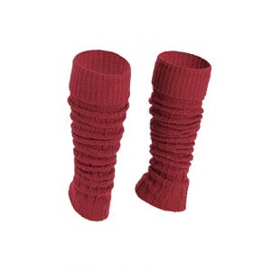 Ateena Jambières en Laine pour Dames Guetre Bordeaux Femme Guêtres Bordeauxs Femme Emmes Guêtres pour la Danse, Ballet Jambiere Femme, Bordeaux, max circonférence du mollet 38CM (bwtrading, neuf)