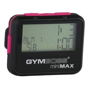 Gymboss miniMAX Minuteur d’intervalle et chronomètre – Coque Noir/Rose softcoat (Gymboss EU, neuf)