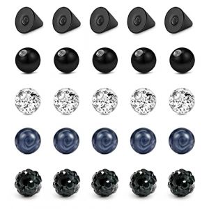 Funseedrr Piercing Boules Acier Chirurgical 14G 5mm Boule de Rechange pour 1,6mm Piercing Nombril Langue Teton Industriel Piercing Bijoux (Funseedrr, neuf)