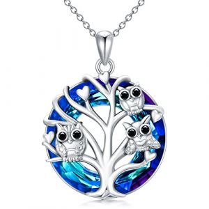 Cadeaux De Hibou Pour Les Femmes Hibou Arbre De Vie Collier Pour Femme En Argent Sterling 925 Cristal Arbre De Vie Hibou Bijoux Cadeau Pour Femme MèRe (LSH.Lorenzo, neuf)