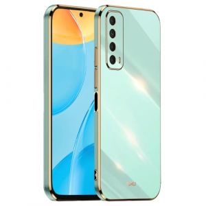 HONLEN Coque pour Huawei P Smart 2021 (6.67" inches), &Eacute;tui en TPU Souple en Silicone, Design de Cadre de Galvanoplastie - Vert (HONLEN, neuf)