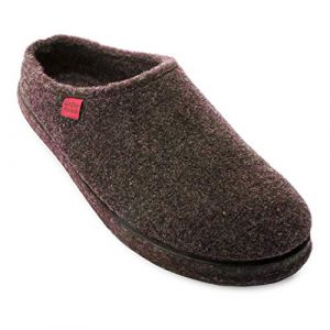 Andr&eacute;s Machado - Chaussons pour homme et femme pour l&acute;hiver - Slippers - AM001 &ndash; Tissu et doublure en laine &ndash; Semelle de marche en caoutchouc - Marron, EU 35 (Andr&eacute;s Machado, neuf)