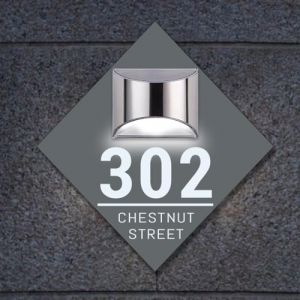 Num&eacute;ro de maison solaire lumineux &agrave; LED personnalisable,Lumi&egrave;re plaque numero maison exterieur Personnaliser,Plaque De Num&eacute;ro De Rue pour Appartement H&ocirc;tel Porte,Losange (Denfern, neuf)