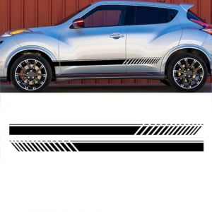 UNCLE LIAO Voiture de D&eacute;calque de Lat&eacute;rale de Corps Jupe,pour Nissan Juke Porte de Voiture lat&eacute;rales Jupe Autocollant Corps Vinyle d&eacute;calque.,Black (wang yan ying, neuf)