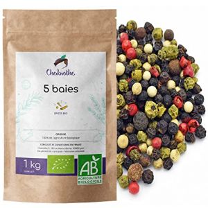 Chabiothé - Poivre à 5 Baies mélange Bio 1 kg - mélangé et conditionné en France (Chabiothé, neuf)