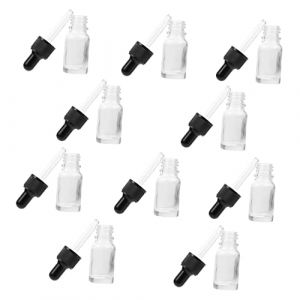 IMIKEYA Lot de 10 Flacons Compte-Gouttes en Verre de 10Ml Bouteilles Rechargeables pour Huiles Essentielles Récipients de Voyage Étanches et (Elsy Abbas, neuf)