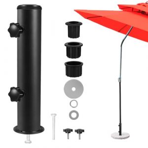 lalafancy Pied de Parasol, Tube de Parasol Socle de Parasol Extérieur pour Mât de Parasol de Ø 3,2cm/3,8 cm/4,8 cm Jardin Terrasse Piscine, Noir (Lalafancy, neuf)