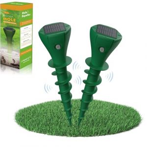Lot de 2 r&eacute;pulsifs solaires Anti-Taupes,R&eacute;pulsif Contre Les Taupes Campagnols,R&eacute;pulsif Solaire Contre Les Taupes sans Carbure Contre (R&eacute;pulsif Contre Les Taupes) (Raytheoner, neuf)