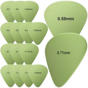 Mediator Guitare en Nylon 16x Mediator Guitare Electrique & Acoustique 4 &Eacute;paisseurs pour Guitare Ukul&eacute;l&eacute;, Acoustique, &Eacute;lectrique, Basse(0.58 mm, 0.71 mm, 0.96 mm, 1.2 mm) (hongyitenghui-EU, neuf)