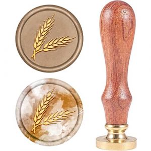 Craspire Sceau de Cire - Tampon Rétro Épi de Blé Ancien Avec Joint en Laiton Amovible et Manche en Bois - Pour Mariage, Invitations, Embellissement et Décoration de Bouteille (CRASPIRE FR, neuf)