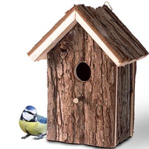 GARDIGO&reg; Nichoir en Bois &agrave; Oiseaux | Mangeoire Oiseaux Sauvages | Cage Oiseau Ext&eacute;rieur | Cabane d'oiseaux | 16 x 19,5 x 11,5 cm | D&eacute;coration Jardin, Terrasse ou Balcon. (tevigo gmbh, neuf)