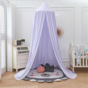 Surwin Ciel de Lit pour Bébé Enfants, Couleur Unie Moustiquaire Rideau Baldaquin Dôme Princesse Tente de Lit, Décoration Chambre à Coucher Dressing Lecture Maison de Jeux (Violet clair) (Yiwin, neuf)