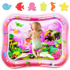 Grand Bébé Tapis Eau Eveil AUCRSOZK 95x76cm Gonflable Tapis Jeu D'Eau Jouets pour Bébé de 3 6 9 Mois Sensoriel Tummy Time Water Mat Deveil Tapi D'Eau pour Bébés Noël Cadeaux (Rose) (Aucrsozk-FR, neuf)
