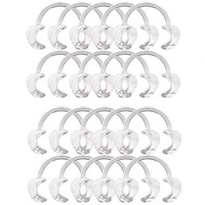 Lezed Ouvre-bouche de Type C Ouvre-Bouche Dentaire Bouche en Forme de C Écarteur Bouche Jeu Dentaire Vérifiez C-Rétracteur Forme Dispositif d'ouverture Dents Orthodontiques 20 Pcs (Transparent médium) (lezed, neuf)