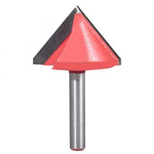Fraise à rainurer KATUR V, Fraise en carbure de tungstène en V pour la gravure CNC, Outil à bois pour fraise en bout avec queue de 6mm (tige de 6mm, 32mm de large, 60 degrés) (BIToo, neuf)