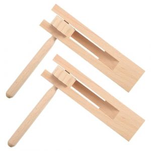 YUVKIN 2 Pi&egrave;ces Cr&eacute;celle en Bois, Instrument de Bruit en Bois, Hochet Rotatif en Bois, Instrument de Musique pour Enfants, pour Jeux, F&ecirc;tes, &Eacute;v&eacute;nements, Manifestations Sportives (HerEdit, neuf)