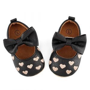 LACOFIA Chaussure B&eacute;b&eacute; Fille Chaussure Premier Pas Ballerine B&eacute;b&eacute; Antid&eacute;rapant Noir 3-6 Mois (Lacofia, neuf)