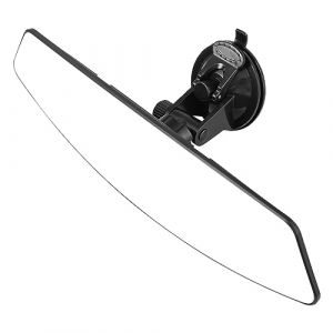 R&eacute;troviseur Int&eacute;rieur Conduite Accompagn&eacute;e Universel pour Voiture Miroir Anti-&eacute;blouissement Clip Panoramique pour V&eacute;hicule (Miroir Blanc, Secteur avec Ventouse) (BININBOX-FR, neuf)