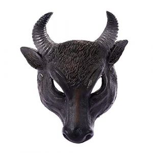 Demi-masque effrayant en forme de t&ecirc;te de taureau de buffle pour d&eacute;guisement d'Halloween (eLymwoo, neuf)