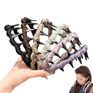 Serre-t&ecirc;te r&eacute;tro en satin avec perles artificielles en forme de t&ecirc;te de mort, strass pour femme, f&ecirc;te de mariage &eacute;l&eacute;gant avec perles tress&eacute;es avec dents (satin, 6 pi&egrave;ces, 3) (MouXingKun, neuf)