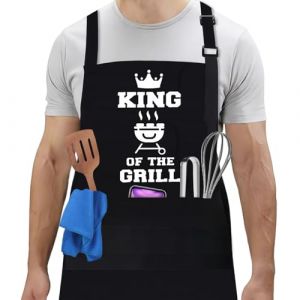 flintronic Tablier de Cuisine, Tablier Personnalis&eacute; pour Homme Femme, Tabliers Barbecue &Eacute;tanche avec Poches, Tabliers Cuisine Humour RigoloR&eacute;glable, pour Barbecue F&ecirc;te, F&ecirc;te des P&egrave;res, Anniversaire (flintronic, neuf)