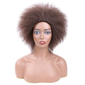 Naturelle Perruque Perruque courte ondulée avec frange faux cheveux perruque courte pour femme perruque synthétique 35 cm/14' Explosion de tête explosive moelleuse naturelle Cheveux Naturel (yizhishizizaichuangtou, neuf)