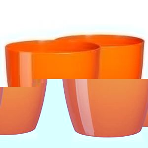 Tymar Pot de Fleurs, Pot de Plantes en Plastique, Lot de 2, Forme Ronde, Cache-Pot (Orange, ø 9,5 cm) (Julmax, neuf)
