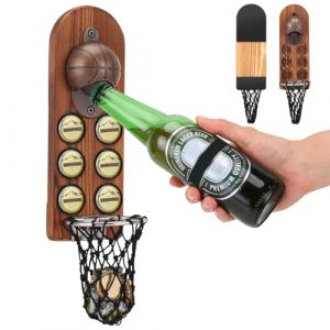 D&eacute;capsuleur mural Ouvre-bouteille avec bo&icirc;te de collecte magn&eacute;tique pour l'int&eacute;rieur et l'ext&eacute;rieur, id&eacute;es cadeaux uniques pour hommes cadeaux de No&euml;l, accessoires de bar pour la maison en plein air (GGYY-EU, neuf)