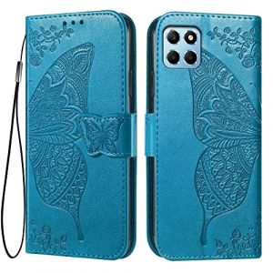 EASSGU Coque pour Honor 70 Lite 5G / Honor X8 5G / Honor X6 (6.5" inches) Etui Flip Magn&eacute;tique avec 3 Fentes pour Cartes 1 Portefeuille, Housse - Bleu (EASSGU, neuf)