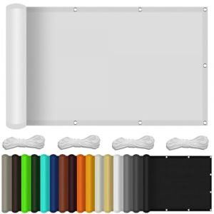Brise Vue Balcon Exterieur 90 x 110 cm Rev&ecirc;tement et Pare Vue de Balcon Pare-Soleil Brise-Vue avec Attaches de C&acirc;ble, Facile a Poser pour Balcon Jardin Patio Terrasse, Blanc (LvLiangLiMeiDianZiShangWuYouXianGongSi, neuf)