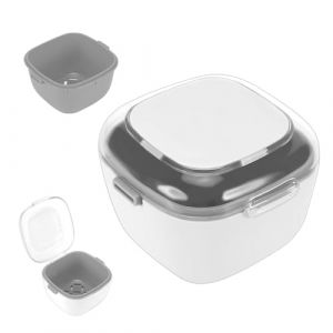 Zikenis Bo&icirc;te de Dentier avec Passoire,Etui pour Dentier avec Couvercle,Bo&icirc;te de Rangement pour Proth&egrave;ses,Boite Appareil Dentaire,pour Trempage Nettoyage Stockage (ZIEDONIS XXXL, neuf)