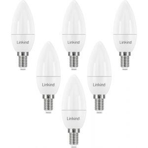 Linkind Ampoule LED E14, 4.9W &Eacute;quivalent 40W, Blanc Froid 5000K, 500lm, Ampoule en Forme de Bougie B35 Petit Culot &agrave; Vis, Lot de 6, Non Dimmable (LINKIND-EU, neuf)